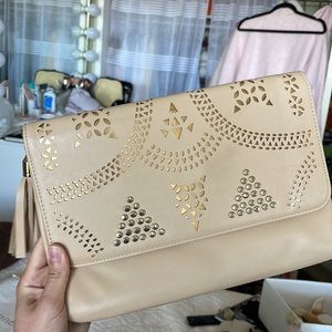 Aquamar Boho Nude Clutch Bag